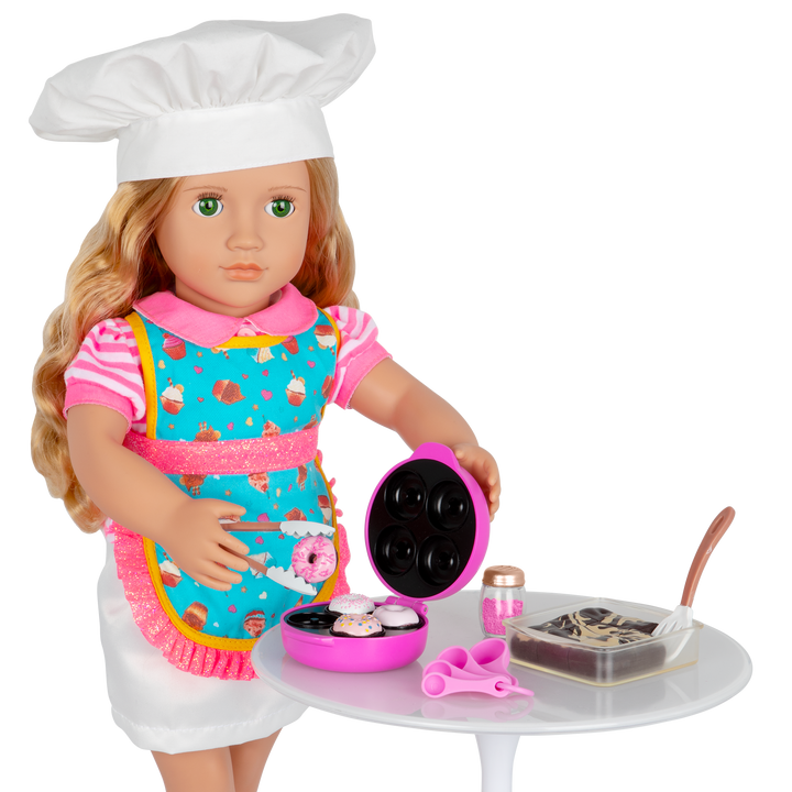 18-inch doll with baking playset