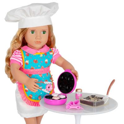 18-inch doll with baking playset