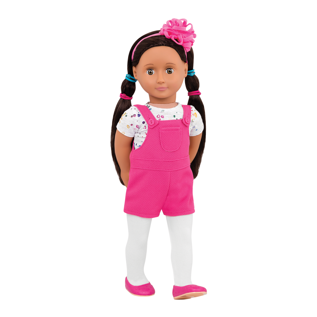 Two 18-inch dolls using hair playset