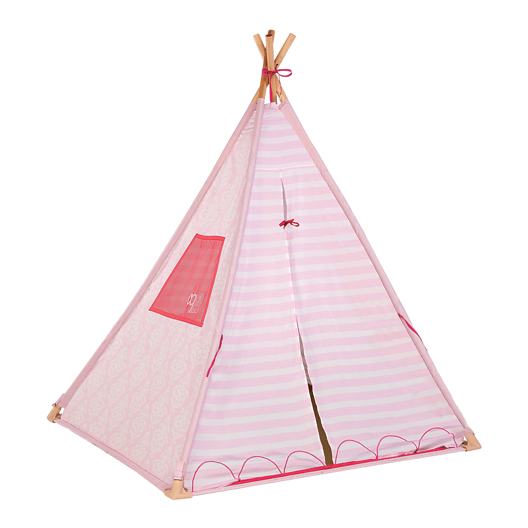 Suite Teepee- Pink Stripes with doors closed