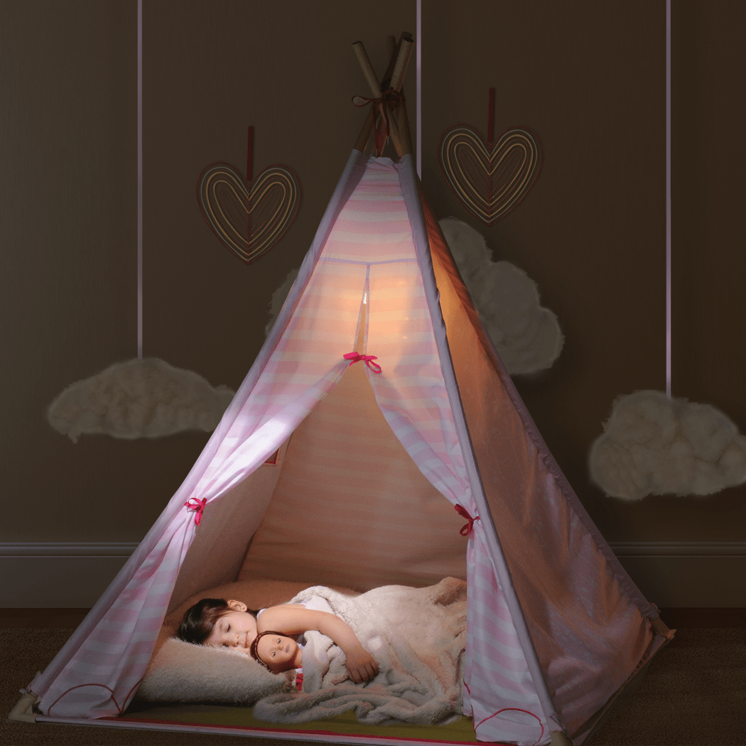 Suite Teepee- Pink Stripes with doors closed