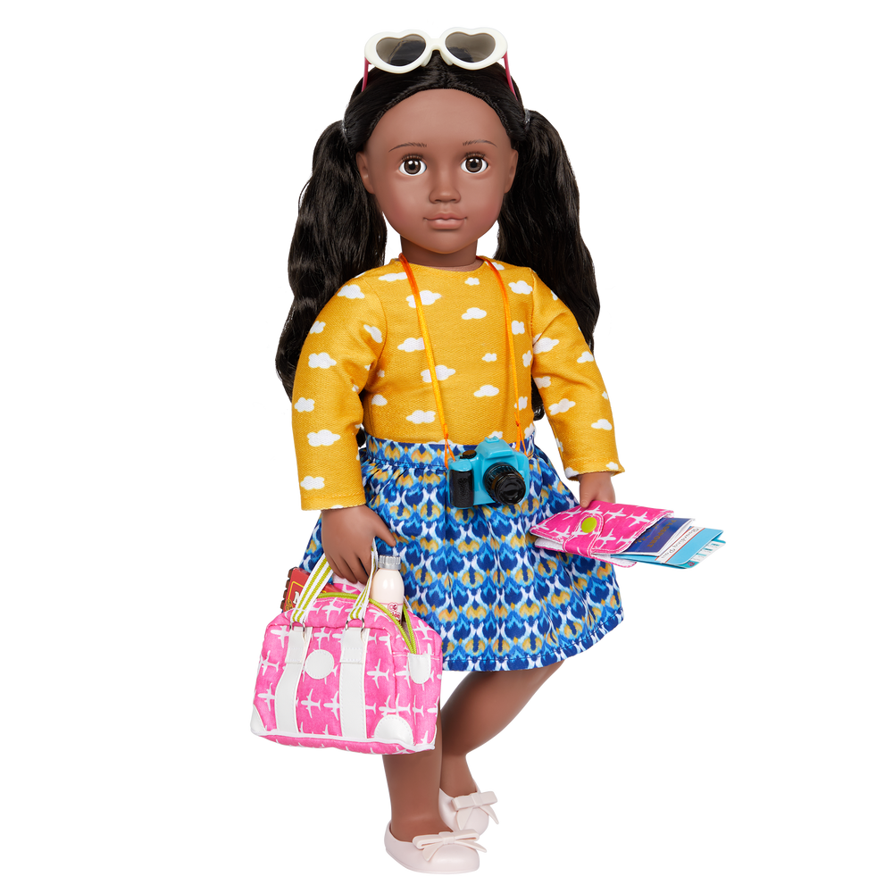 18-inch doll with travel bag playset