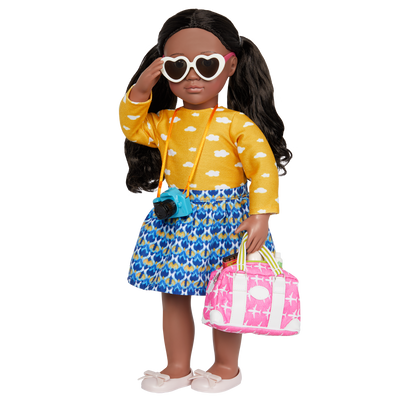 18-inch doll with travel bag playset