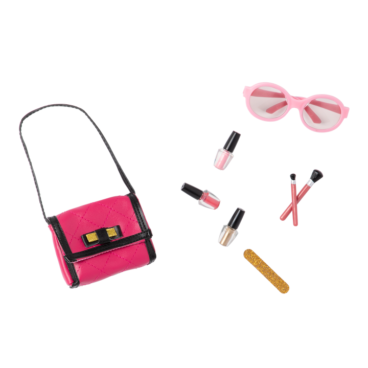 18-inch doll with purse fashion playset