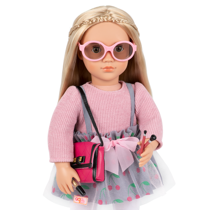 18-inch doll with purse fashion playset