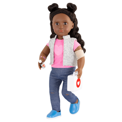 18-inch doll using first aid playset