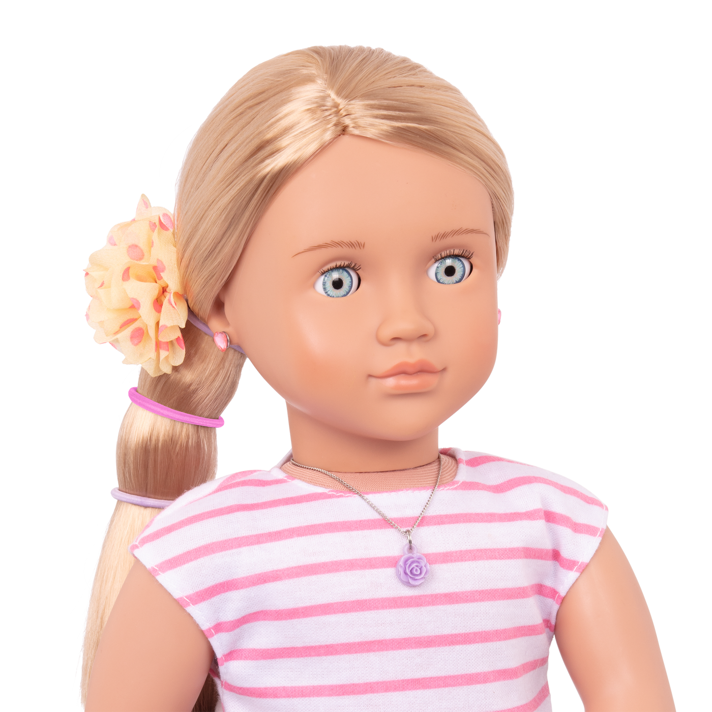 18-inch doll wearing floral deco playset