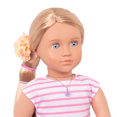 18-inch doll wearing floral deco playset