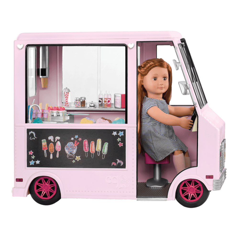 18-inch doll driving toy ice cream truck