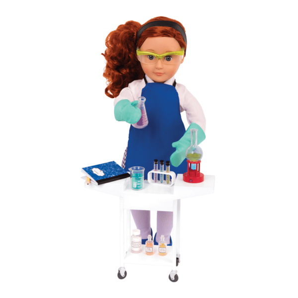 18-inch doll using school science playset