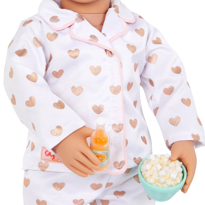 18-inch doll with slumber party playset