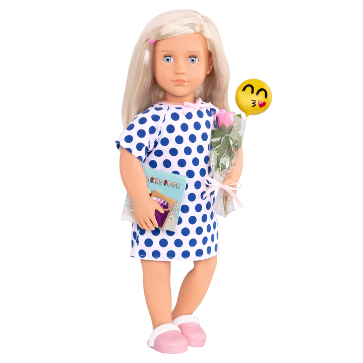 18-inch doll with hospital stay accessories