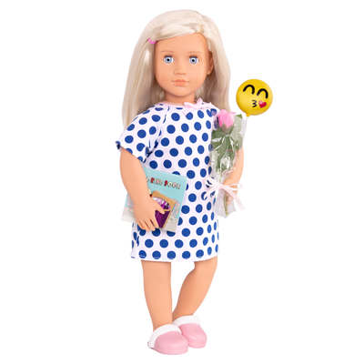18-inch doll with hospital stay accessories