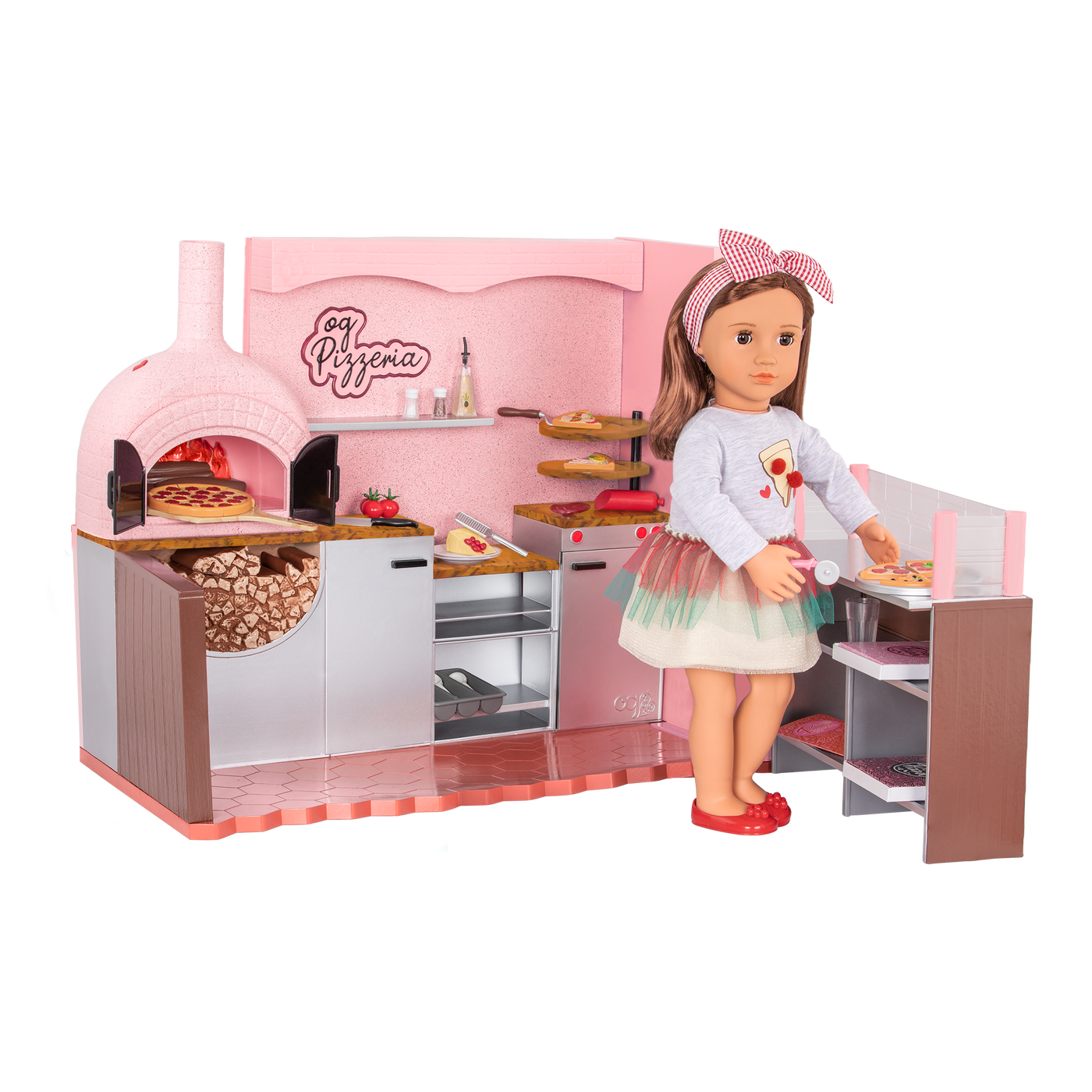 Our Generation Tasty Toppings Accessories Pizza Making Set for Most 18  Dolls