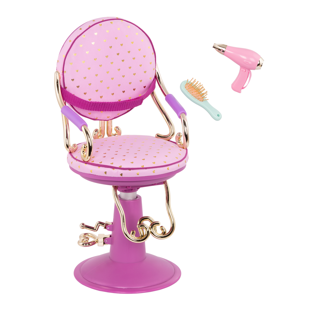 Gold and purple salon chair playset