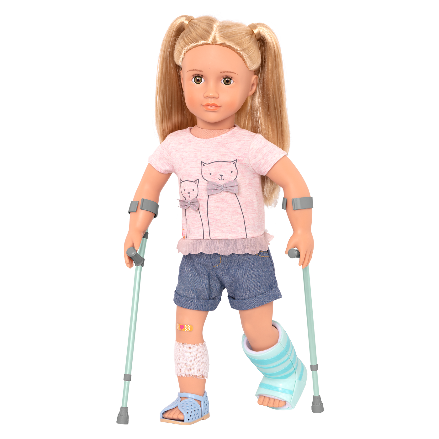 18-inch doll on crutches